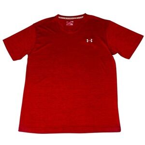 UNDER ARMOUR MENS RED HEAT GEAR V- NECK LOOSE SHORT SLEEVE SHIRT SIZE  2XL